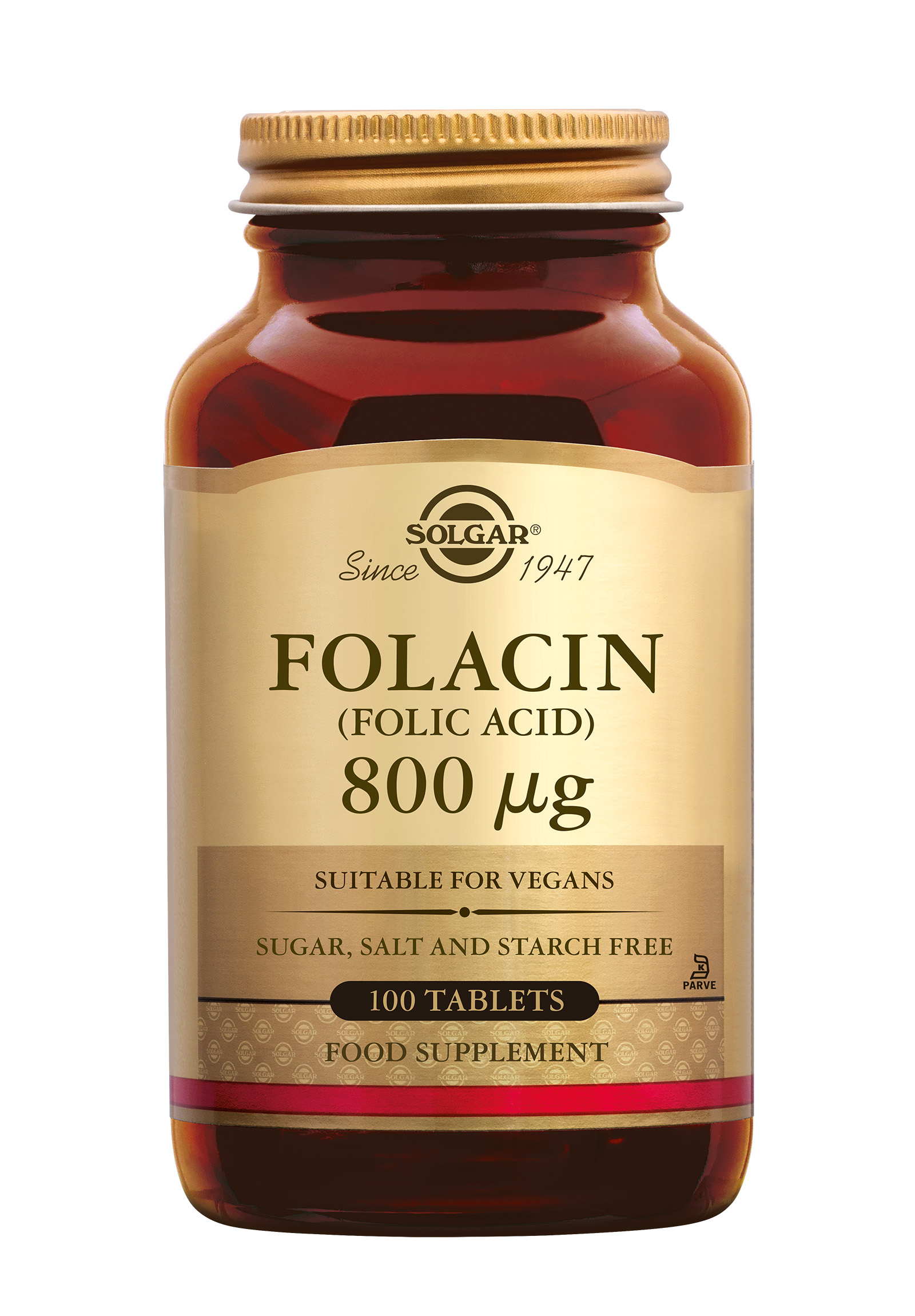 Solgar Folacin (folic acid) 800 mcg (100 stuks)