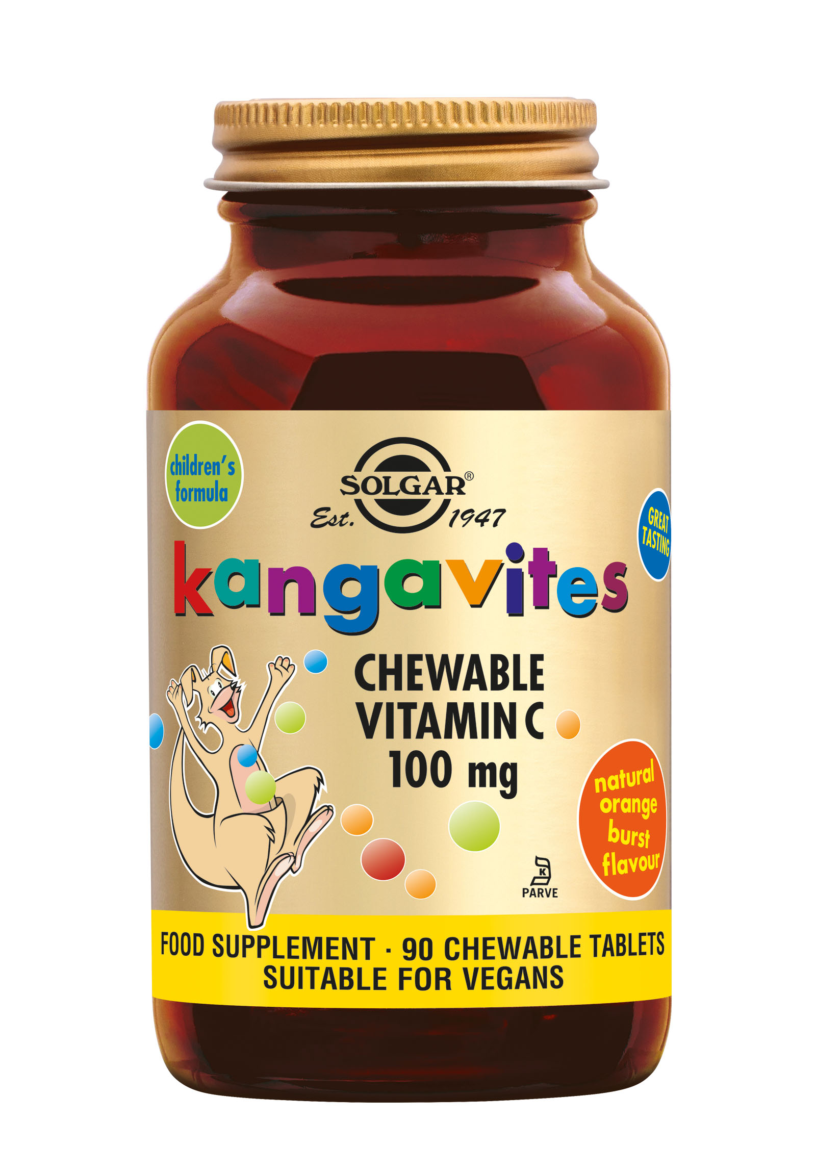 Solgar Kangavites Chewable Vitamin C 100 mg (90 stuks)