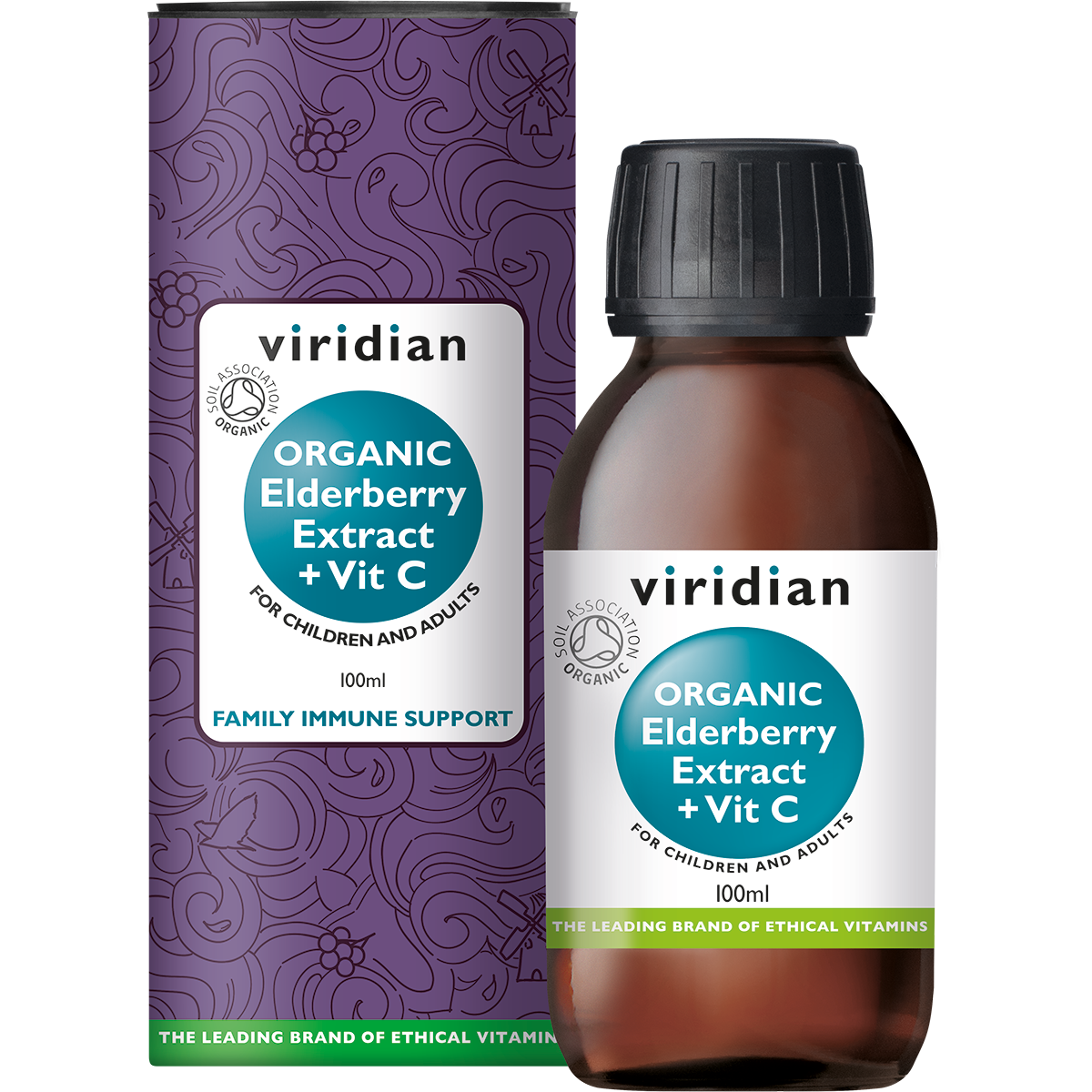 Viridian Organic Elderberry & Vit C Extract (100 stuks)